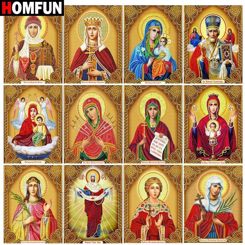 Алмазная 5D картина HOMFUN религиозные фигурки сделай сам полная вышивка Стразы для