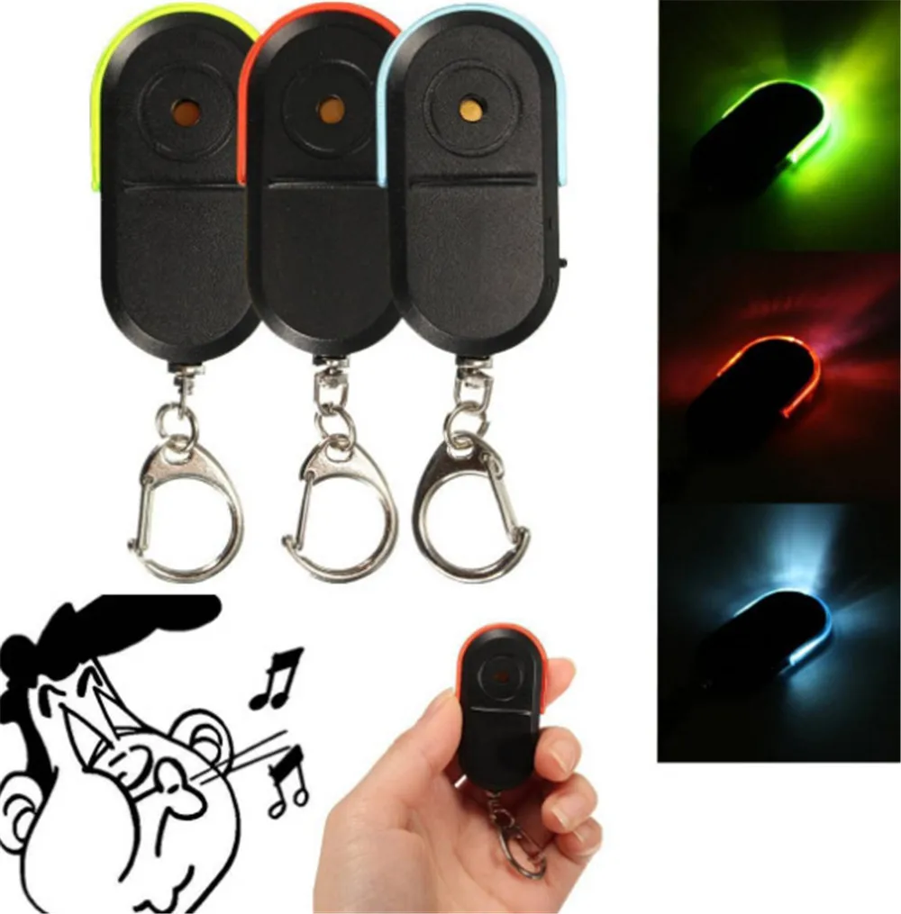 Light Wireless Whistle Key Finder Keychain Anti-Lost Device Car Keyrings Electronic Anti-Theft Ellipse Plastic Search Women | Украшения и