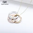 Ожерелье с тремя кольцами, подарок, изящное и сцепляющееся колье, Открытое кольцо подвеска 3 цвета золото 3 кольца