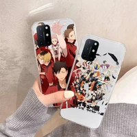 haikyuu anime volleyball boy phone case transparent for oneplus 7 9 8 t pro
