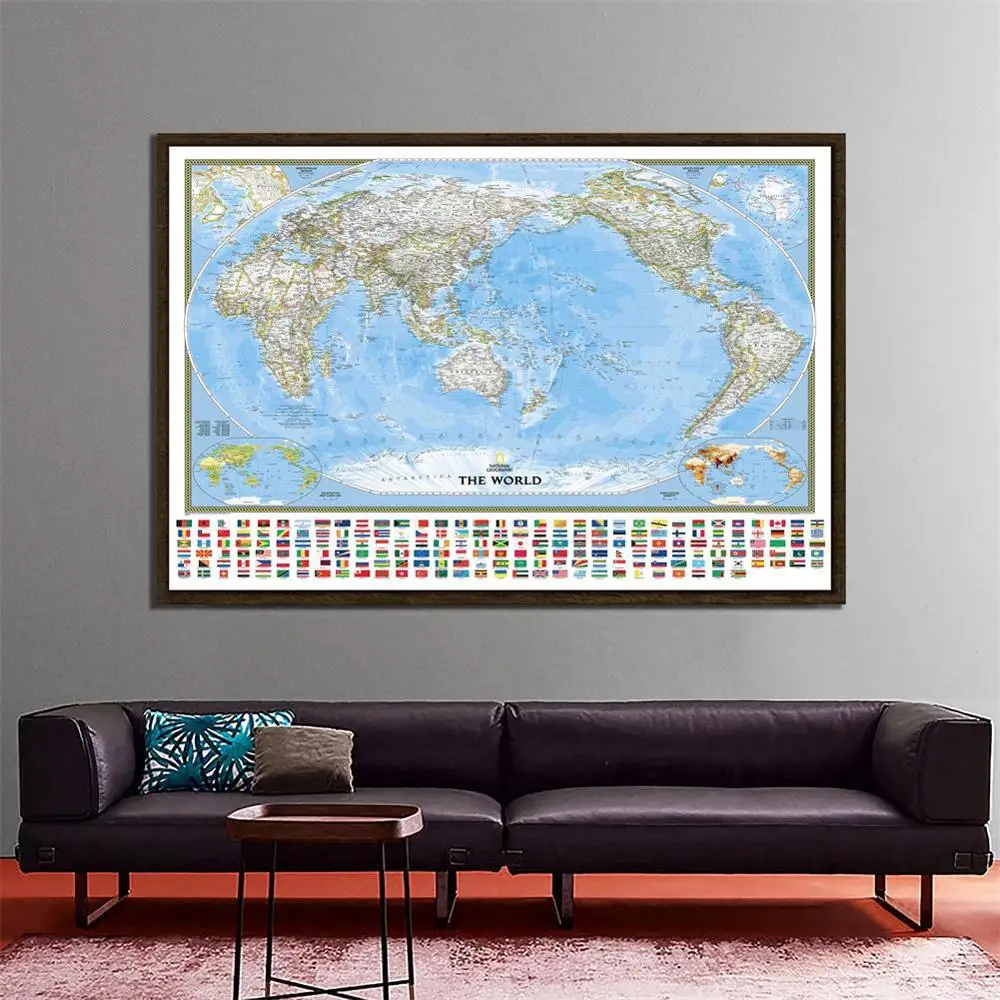 

Карта мира Водонепроницаемая из нетканого материала, 150x225 см