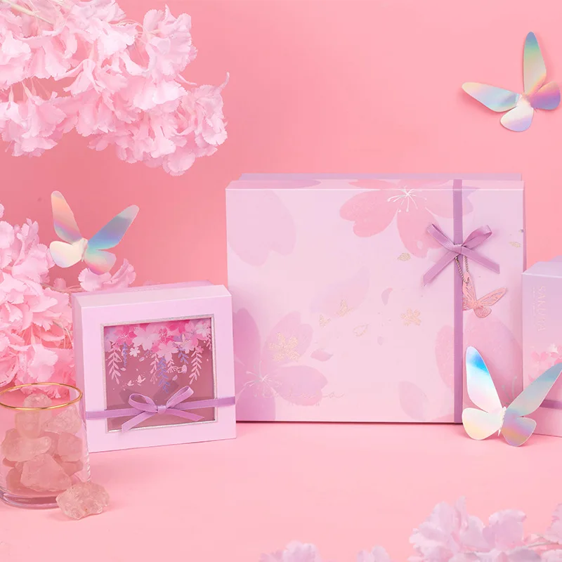 

Cherry blossoms Party favor gift box packaging wedding candy box birthday perfumes gift boxes packaging gift bags with handles