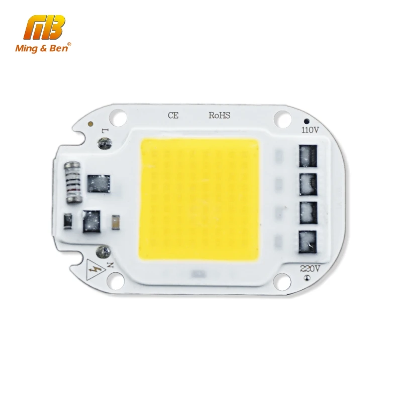 Светодиодный чип COB 20 Вт 30 Вт 50 Вт AC 110 В 220 В Smart IC светодиодный Бисер для DIY светодиодный прожектор лампа дневной белый холодный белый теплый белый