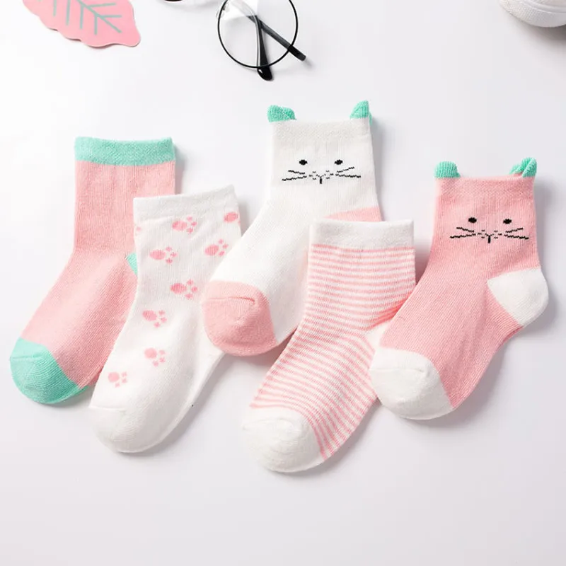 

5Pairs/lot Infant Socks for Girls Cotton Cartoon Animals New Born Summer Toddler Fashion Socks Newborn Baby Boy Socks