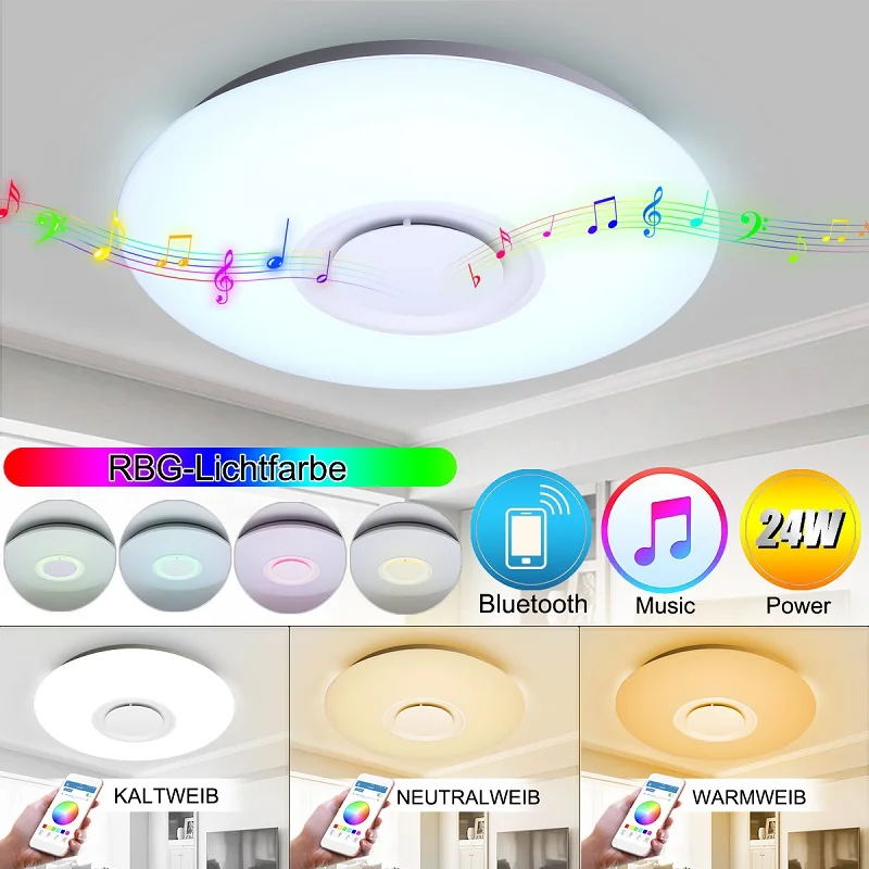 Mordern Светодиодный потолочный светильник, Диммируемый RGB 85-265 в приложение дистанционное управление синий зубочистка динамик спальня гостиная умный потолочный светильник