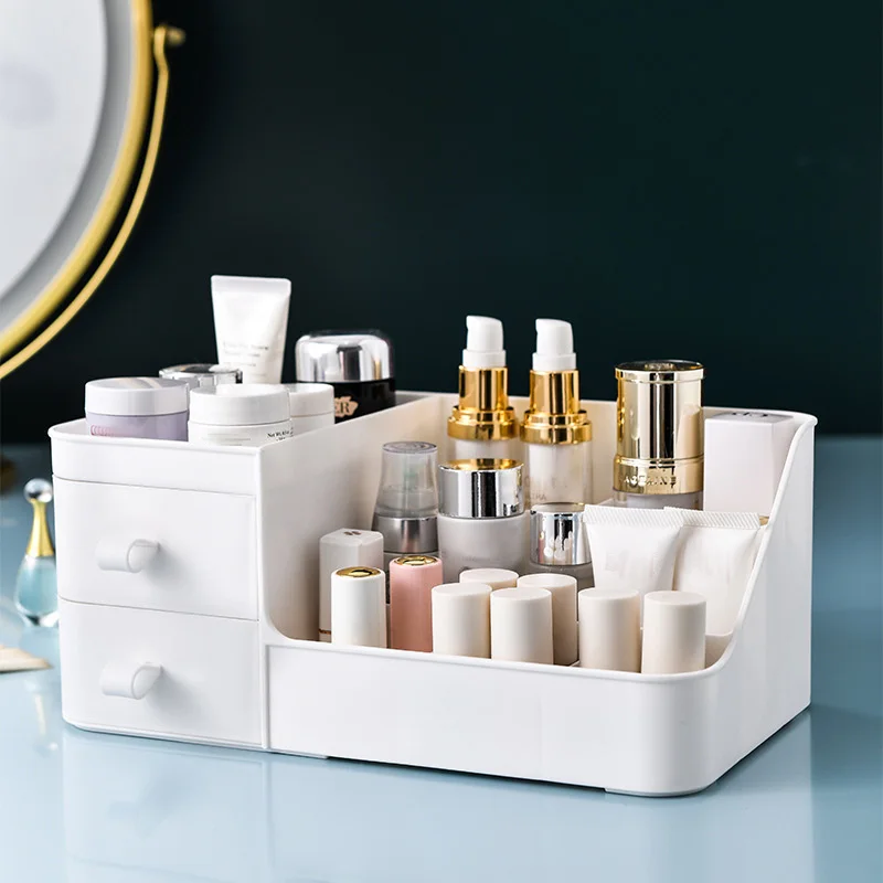 

Large Capacity Drawer Make Up Organizer Bathroom Makeup Storage Box Women Skin Care Dressing Table Cosmetic Lipstick Beauty Case