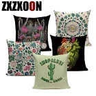 Декоративный чехол для диванных подушек, чехол с изображением растений, кактусов, диванных подушек для дома, дивана, гостиной