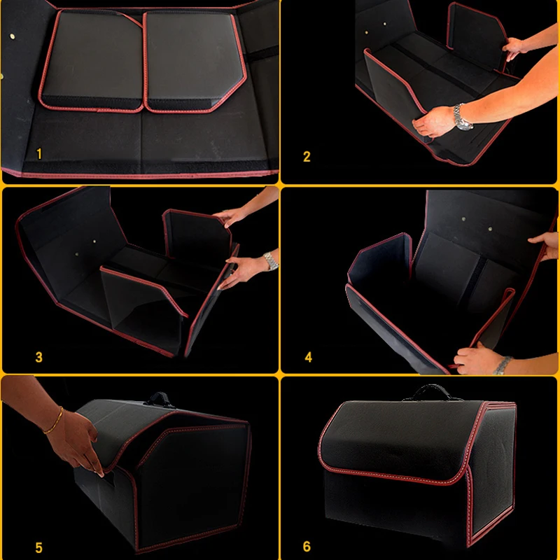 Черный Автомобильный багажник большая сумка для хранения из искусственной кожи