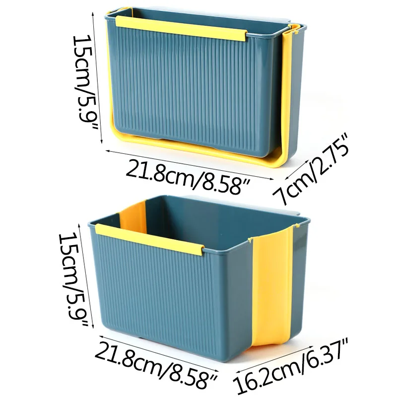 

Wall-Mounted Folding Trash Bin Car Trash Can Kitchen Cabinet Storage Box Multifunctional Garbage Bin Home Office Storage