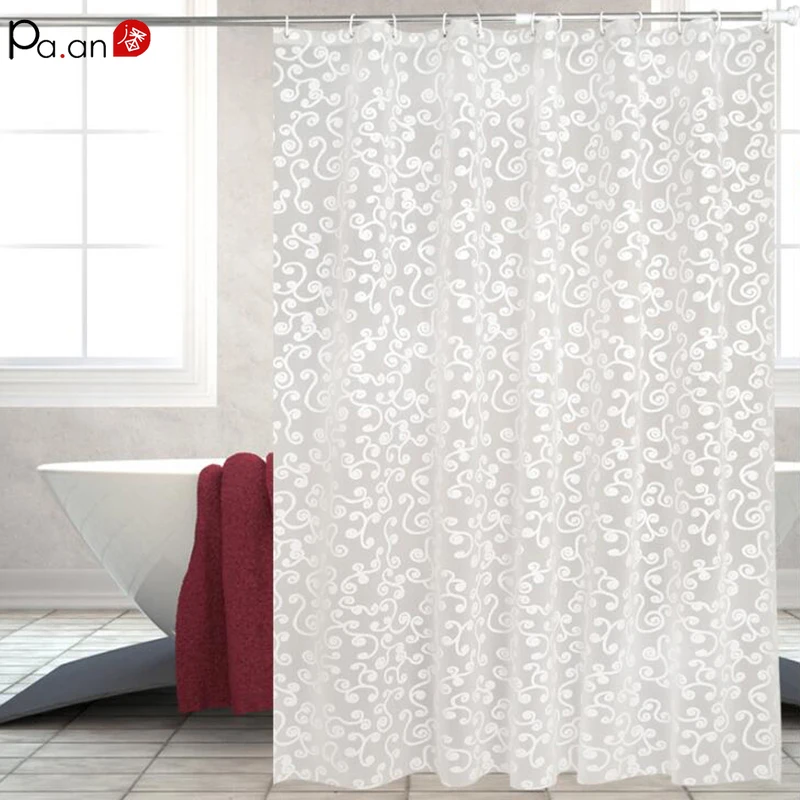 Элегантная занавеска для ванной с цветочным принтом душа из ПЭВА пластиковая