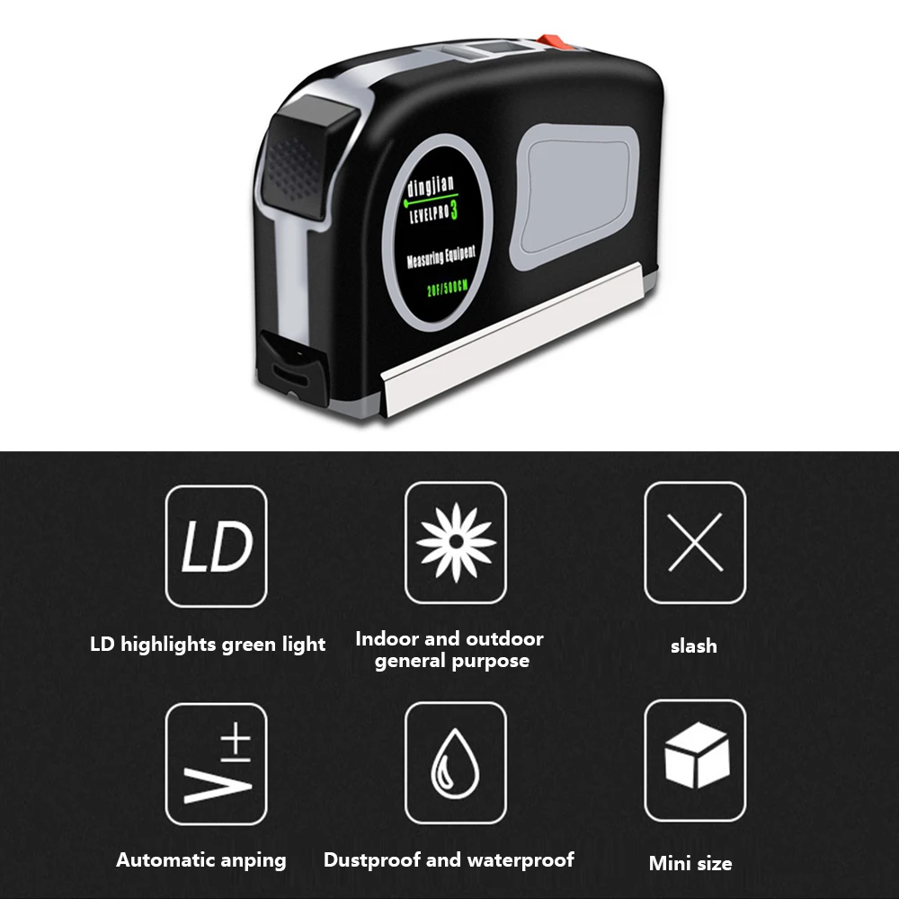 Multi-Functional Laser Rangefinder LCD Digital Tape Measure USB Charging Meter Range Finder Infrared Construction Gauging Tool |