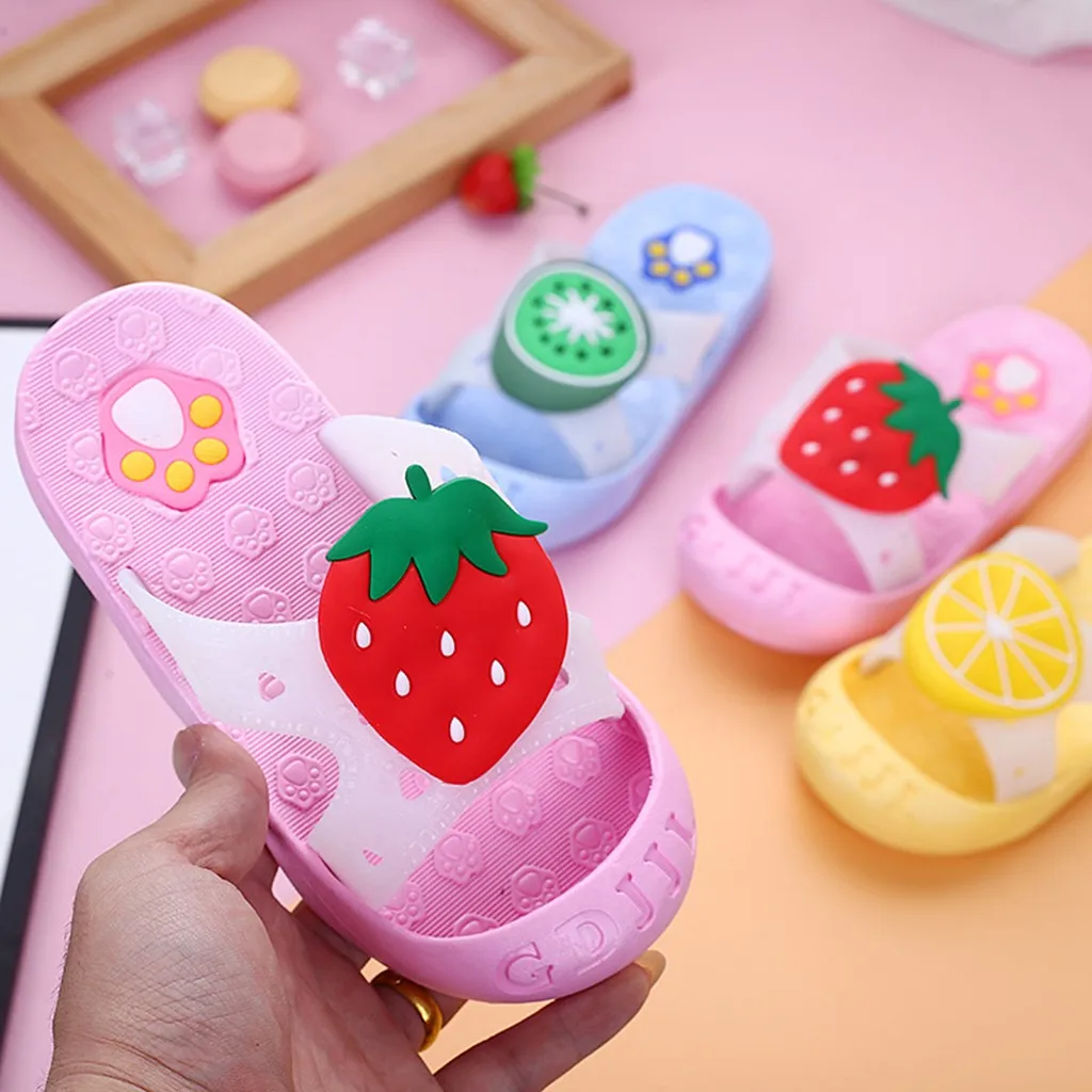 ARLONEET Kids Girls Boys Slippers Toddler Water Children Flip Flops Child Cartoon Fruit Beach Shoes Swimming Summer For Baby |
