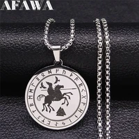 2022 viking warrior stainless steel necklaces chain womenmen divining letter statement necklaces jewelry collier xh286s03