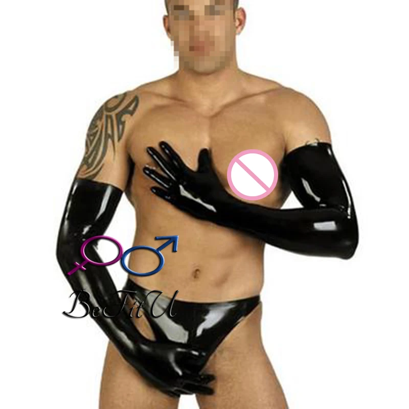 Латексное нижнее белье комплект с длинной Перчатки бюстгальтер трусы vest