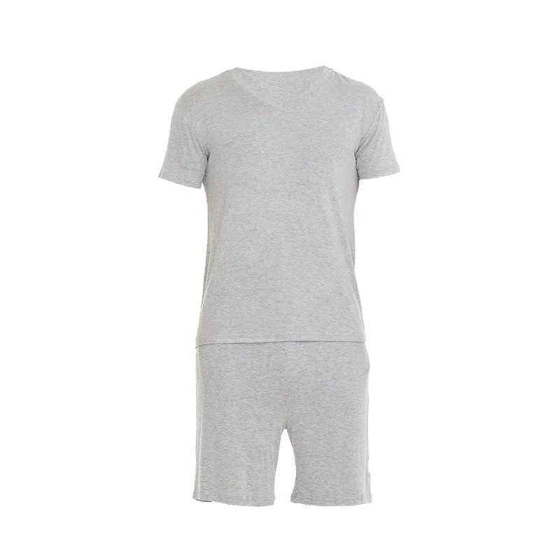 

Summer Men's Pajamas Set Modal V-neck Short-sleeved Shorts Homewear Suit Casual Sleepwear Men Home Clothes Mansleepwear