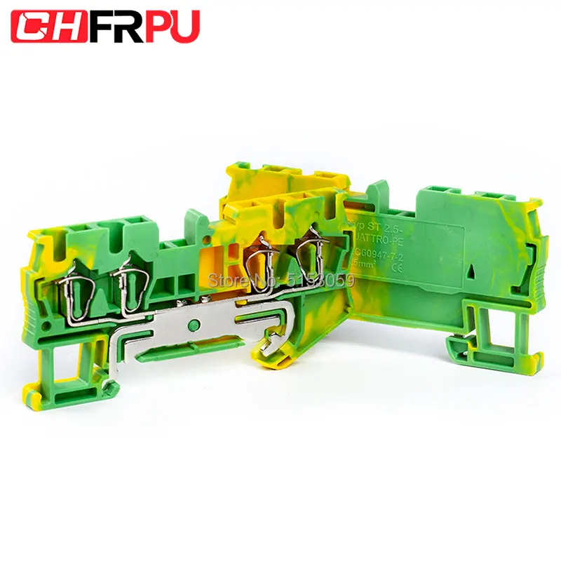 1 шт. ST2.5-QUATTRO-PE Din Rail четыре проводника пружинная клетка клеммной колодки два в