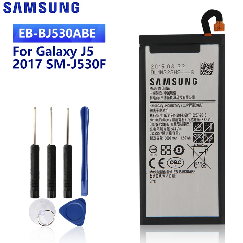 

SAMSUNG Original Replacement Battery EB-BJ530ABE For Samsung Galaxy J5 2017 Edition SM-J530F J530G J530F 3000mAh