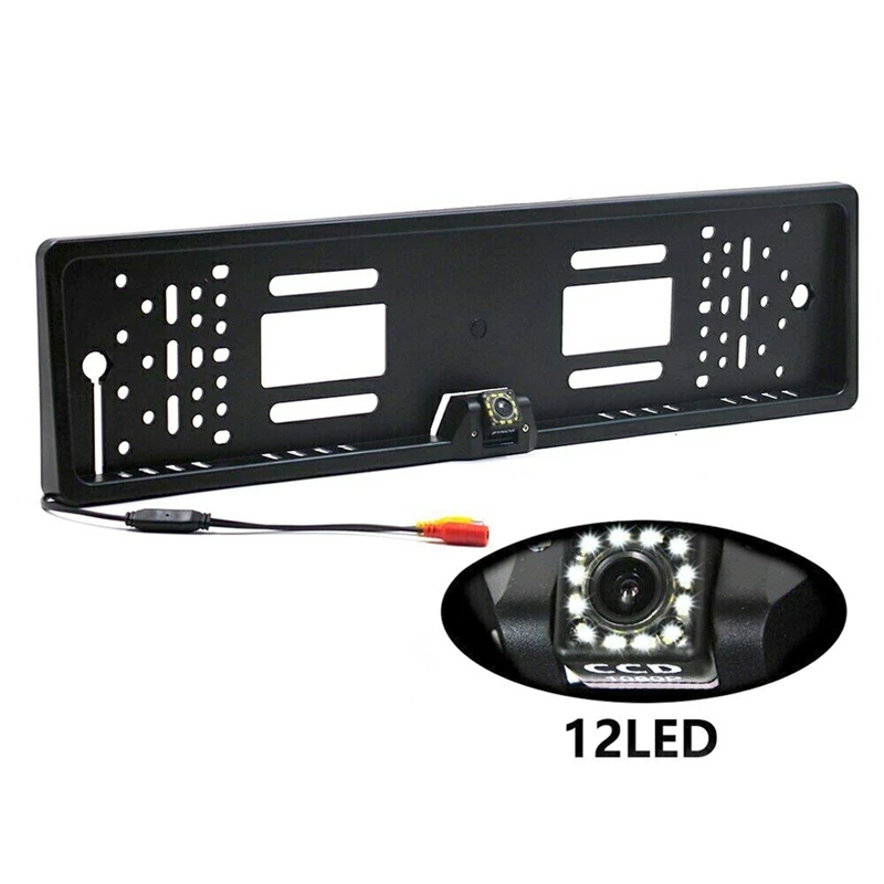 

European Car License Plate Frame Backup Camera Waterproof Night Vision Reverse Backup Camera