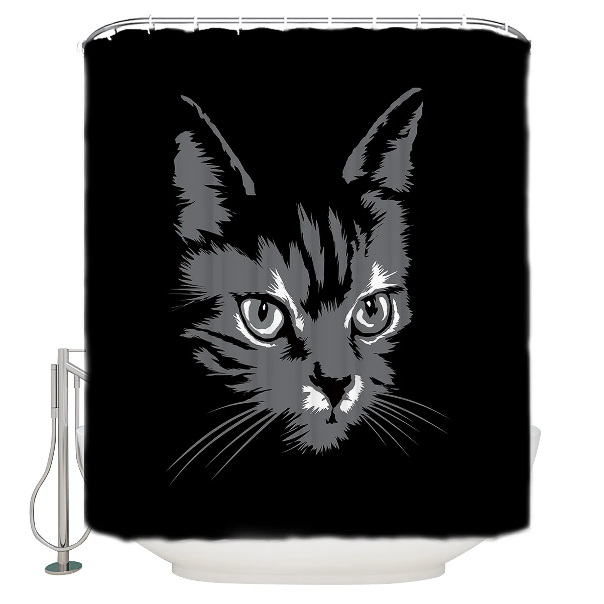

Hand Drawn Cats In The Dark Shower Curtain Waterproof Curtains Polyester Bath Curtain
