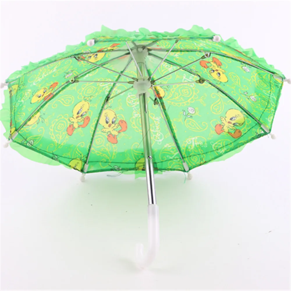 Кукла дождевик снаряжение желтая зеленая утка автоматический зонт подходит для