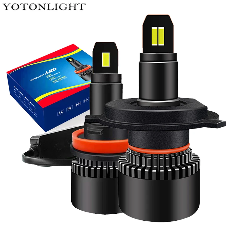 Супер мини Led H1 H7 H11 H4 Светодиодная лампа Hb4 Hb3 H3 H8 9005 9006 автомобильный головной