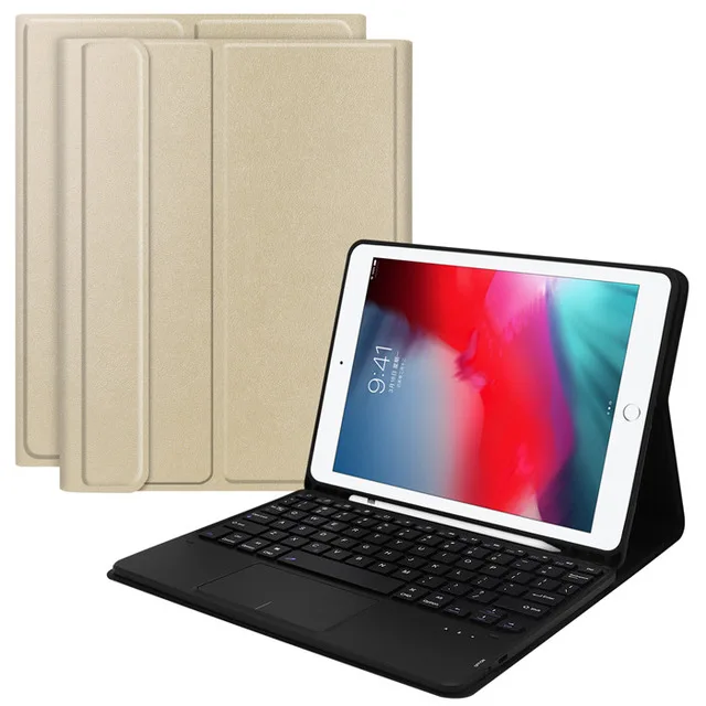 1030E-golden Чехол с сенсорной панелью и клавиатурой для iPad 6th 9,7, чехол с карандашом для iPad 5th Air 2 Pro 9,7 чехол с сенсорной панелью - Цвет: 1030E-golden