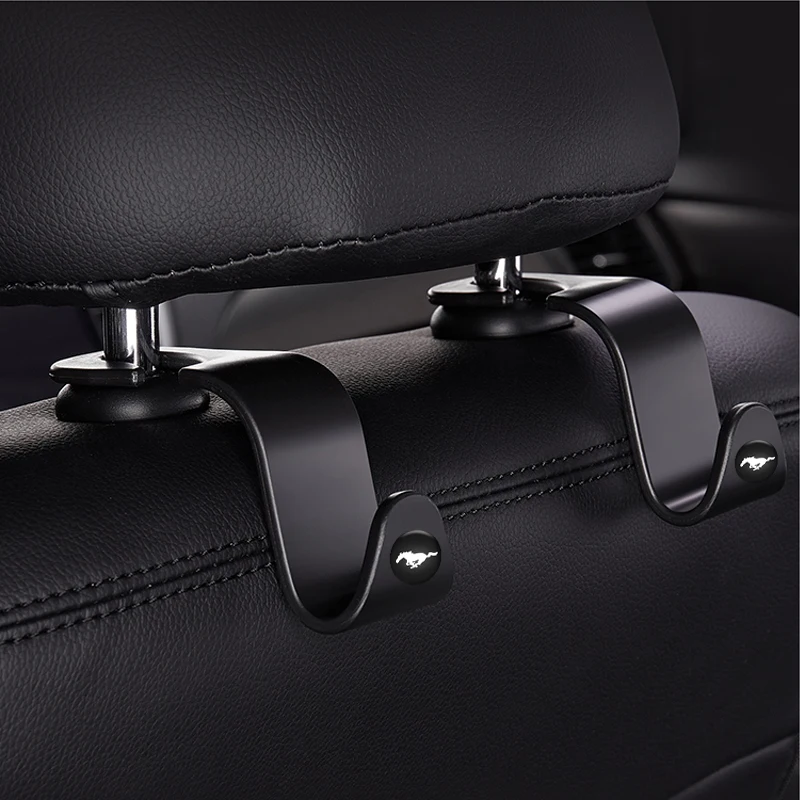 

2Pcs/set Car Seat Back Hooks Auto Goods Accessories Portable Hanging Bag Rack For Ford Mustang High Quality Interior Styling