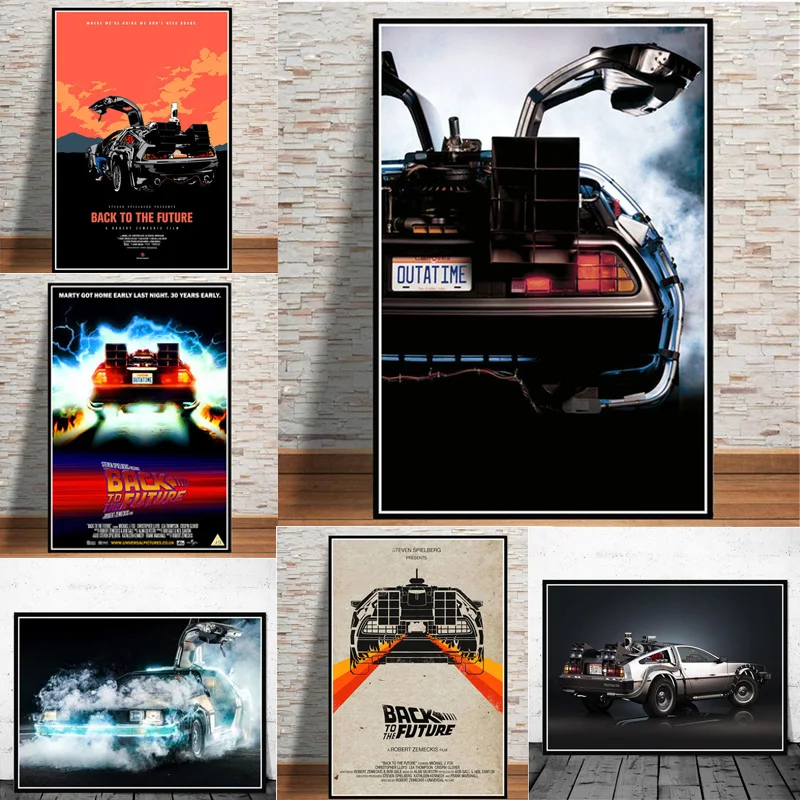 

Vintage Cool Car Posters Back To The Future Canvas Painting Movie Prints Posters Cuadros Wall Art Picture for Living Room Decor