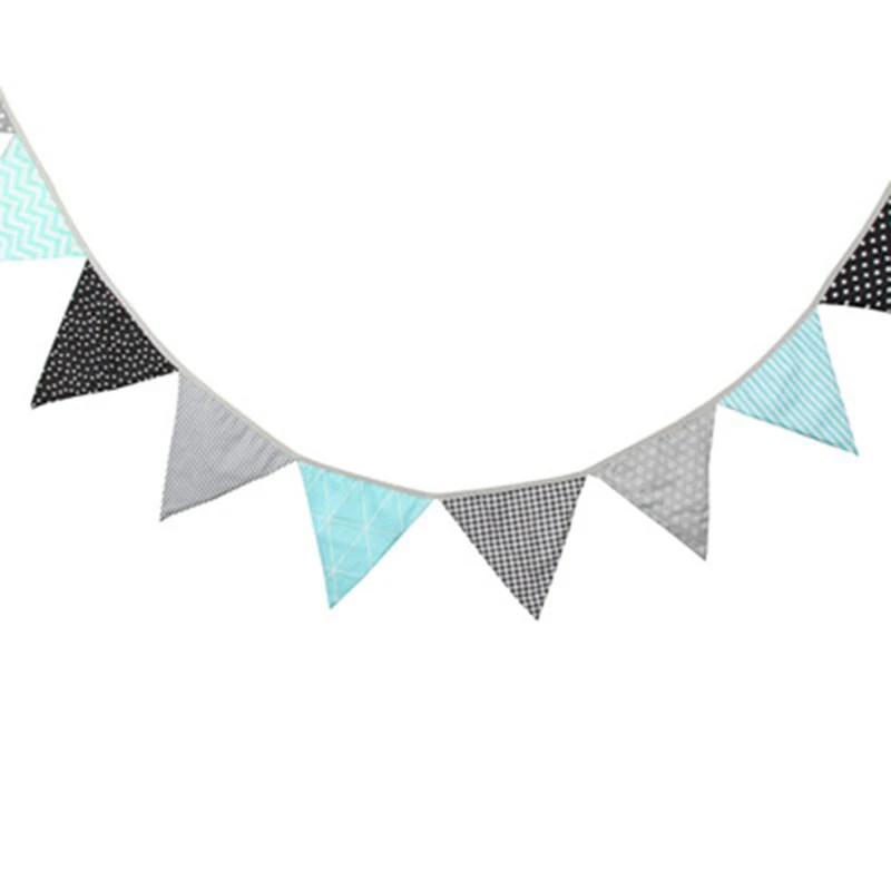 Классический синий серый хлопковый тканевый баннерный Вымпел флаги баннер