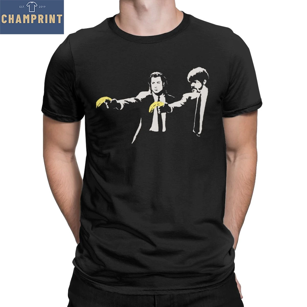 

Banana And Quentin Tarantino Pulp Fiction T-Shirt for Men Casual Cotton Tees Round Collar Short Sleeve T Shirt Summer Clothing