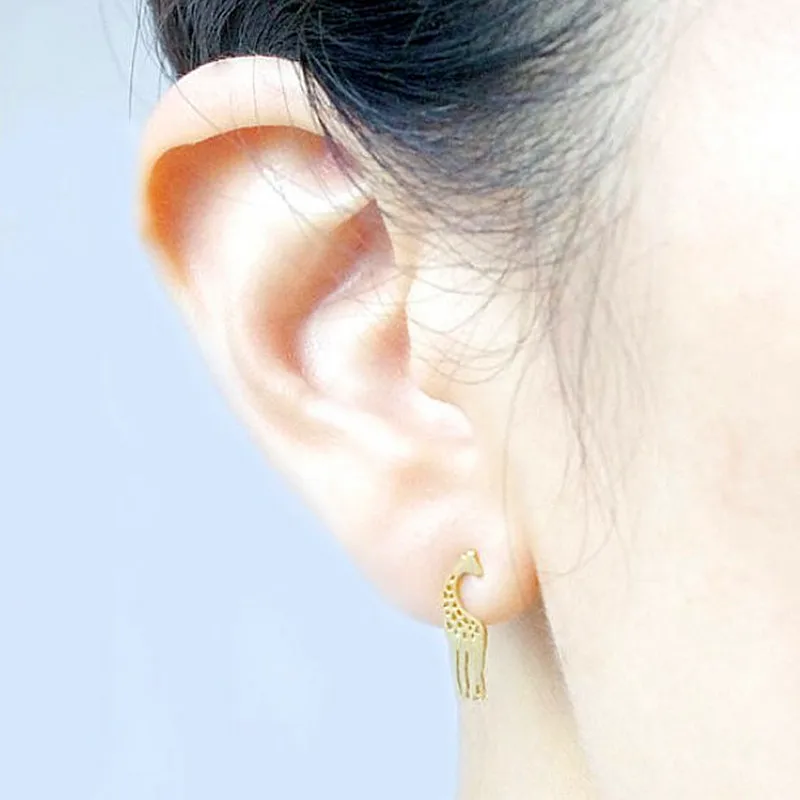 Жирафа серьги-гвоздики серьги с животными стильная футболка изображением