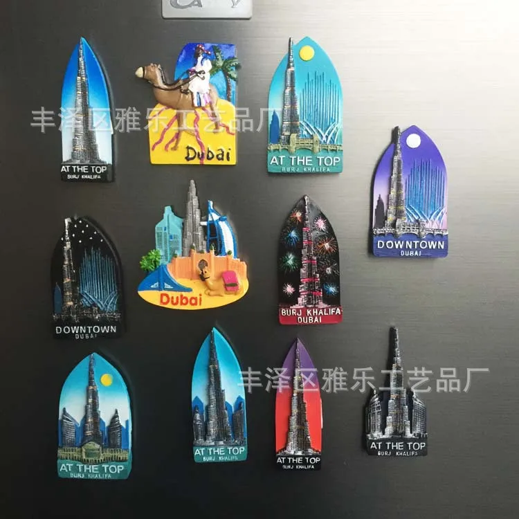 Всемирно яркие туристические декоративные магниты Burj Khalifa Dubai из верблюжьей