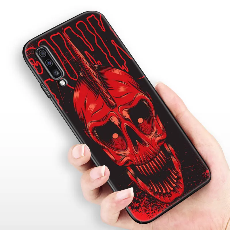 Чехол в стиле панк-рок с черепом для Samsung Galaxy A13 A01 Core A03S A10 A20E A21 A30 A40 A41 A42 A82 A90 A6 A7 A8 A9