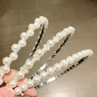 elegant crystal women girls big pearl headband hair hoop accessories hairband