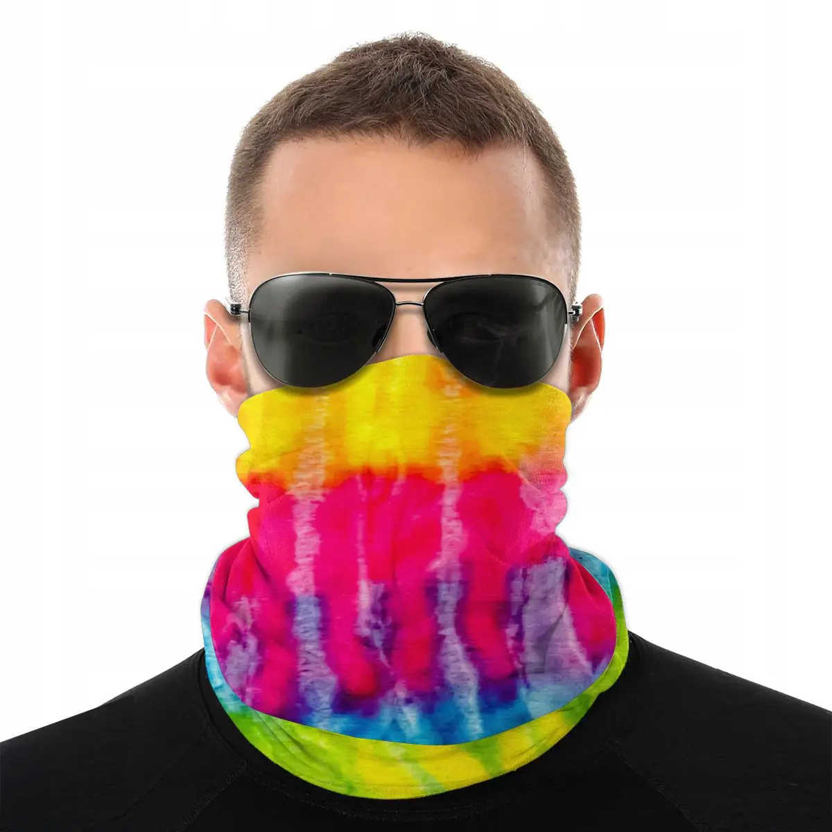 

Retro Psychedelic Tie Dye Magic Scarf Half Face Mask Neck Warmer Seamless Bandanas Multi-functional Headwear Cycling Hiking