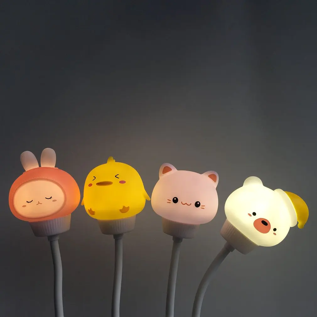 

Led Children Night Light For Kids Soft Silicone Usb Rechargeable Remote Control Bedroom Decor Gift Animal Bunny Bear Night Lamp