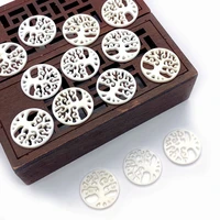 1pc natural freshwater shell pendant tree of life white hollow carved necklace pendant diy jewelry making earrings accessories