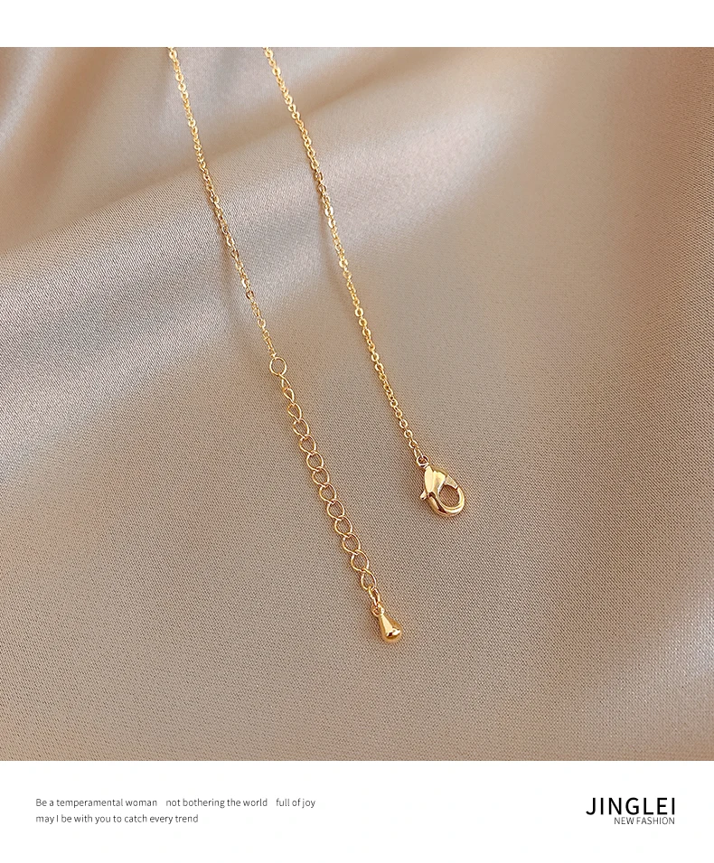 Korea Hot Selling Fashion Jewelry 14K Gold Plating Simple Round Pendant Necklace Elegant Sexy Women Clavicle | Украшения и
