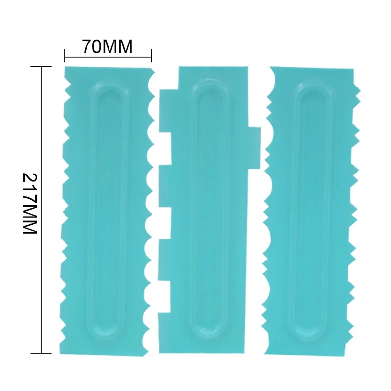 

1pc Cake Decorating Comb Icing Smoother Cake Scraper Pastry Design Textures Baking Tools for Scraper cake tool plastic