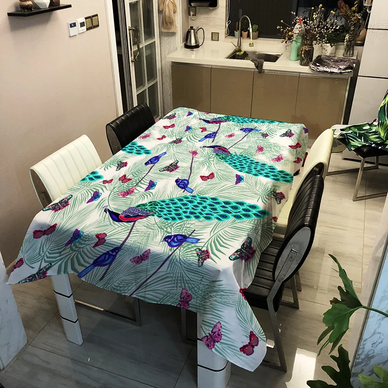 

Printed colorful animal washable decorative household waterproof tablecloth
