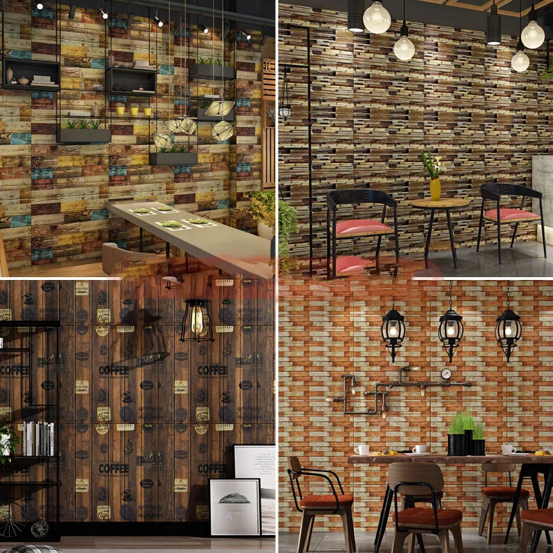 DIY ресторан магазин одежды барбершоп бар фон ремонт стен водонепроницаемые обои |