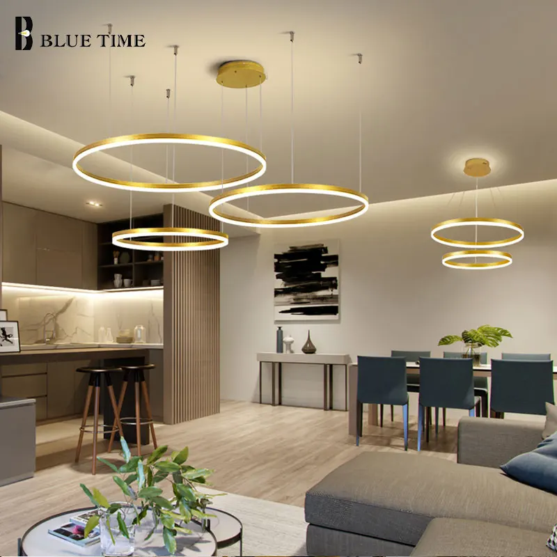 Цена Современные подвесные светильники, акриловые, алюминиевые, 60/80/100 см