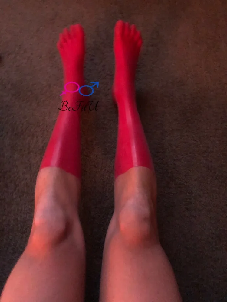 Латексные бесшовные носки с 3D носком облегающие чулки до колена длиной 35 см Новое