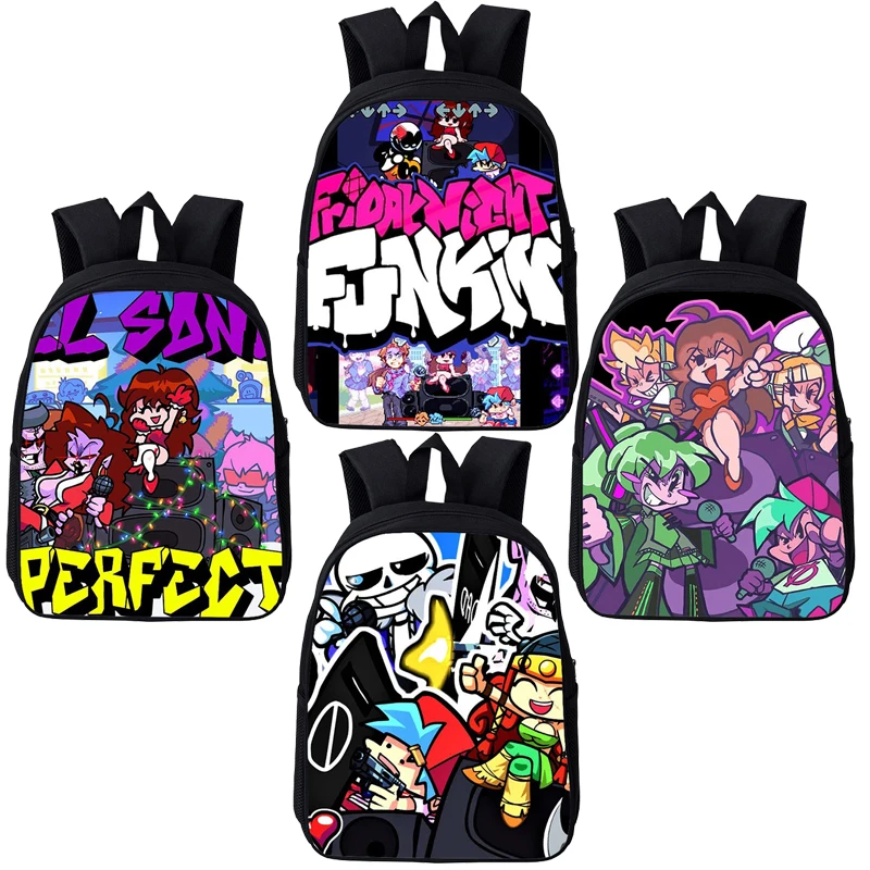

3D Print Anime Friday Night Funkin Backpack Children Hot Game Bags 12/16 Inch Cartoon Schoolbags Teenagers Primary School Bag