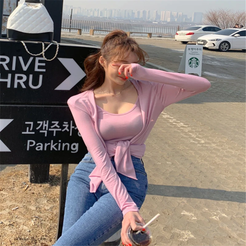 S-Xl nueva niña primavera otoño blusa camisa manga larga Tops de seda Bud bordado de encaje faldas de dos piezas de cintura alta Mujer