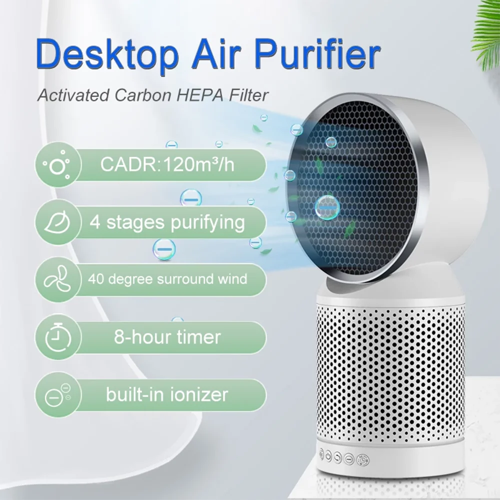 Воздухоочиститель без листьев Воздушный Фильтр HEPA с активированным углем для