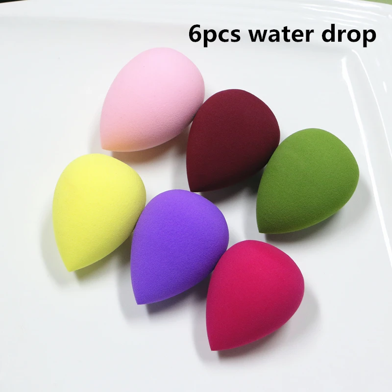 6pcs Water drop Sylyne, 6 шт./лот, большая губка для макияжа, пуховая тыква/капля воды, косметика, макияж, основа, маска, красота, губка, пудра, пуховка - Цвет: 6pcs Water drop