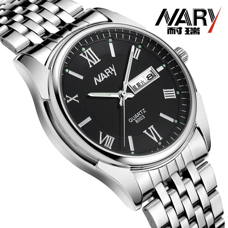 Nary Men Watch Top Brand Luxury Classic  Men Watches Stainless Steel Date Day Quartz Watch Fashion Business Men Watches Reloj
