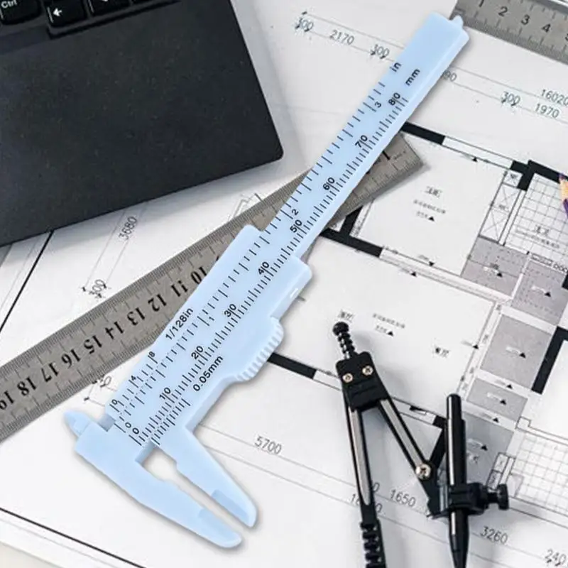 1 шт. 0-80 мм двойной масштаб пластиковый штангенциркуль Студенческая