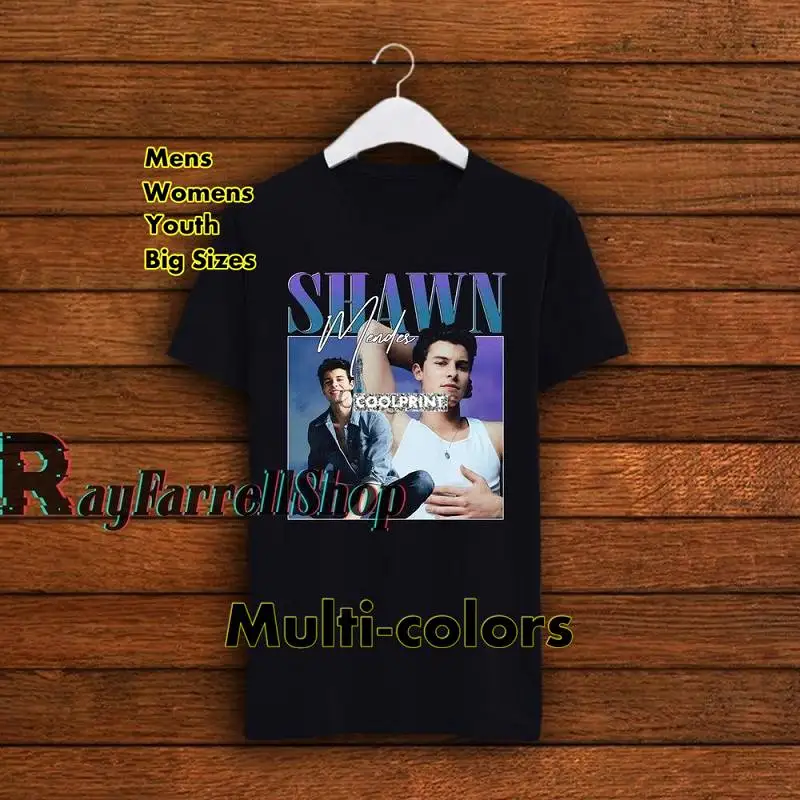 

Shawn Mendes рэп в стиле «хип-хоп» 90s ретро дань уважения винтажные футболки свободная Мужская Мода оригинальность Графический рубашки для мальч...